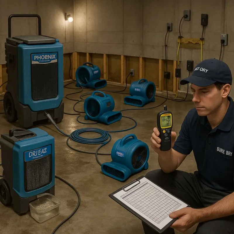 Structural Drying and Dehumidification process in Ashton, ID
